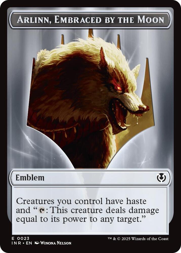 Wolf (0018) // Emblem - Arlinn, Embraced by the Moon Double-Sided Token (Back)