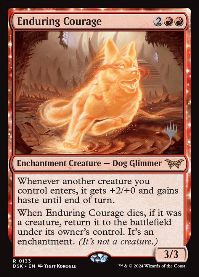 Enduring Courage (Stamped Promo Foil)  — DSK — Near Mint