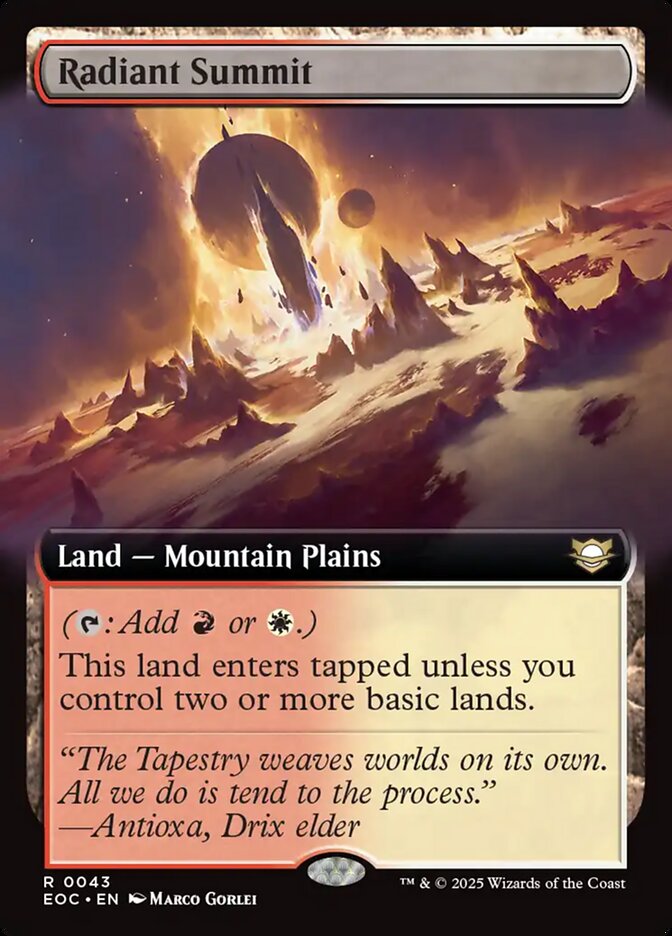 Radiant Summit (Borderless) — EOC — Near Mint