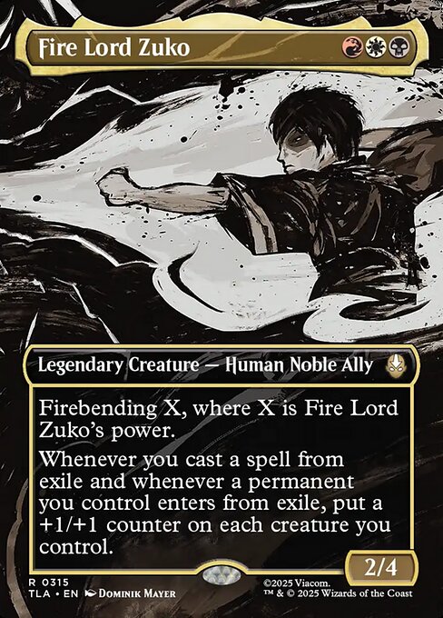 Fire Lord Zuko (Borderless)  – TLA – Near Mint – Foil