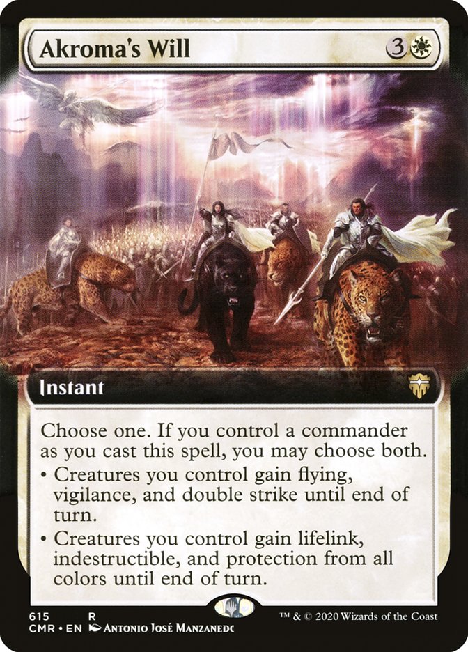 Akroma's Will (Extended Art) Foil — CMR — Near Mint