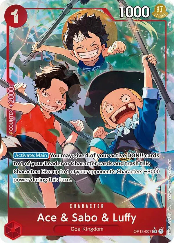 Ace & Sabo & Luffy (Alternate Art) – Carrying On His Will – Near Mint – Foil