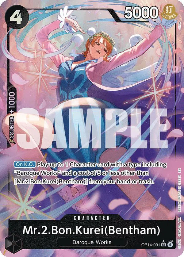 Mr.2.Bon.Kurei (Bentham) (Alternate Art) – The Azure Sea's Seven – Near Mint – Foil