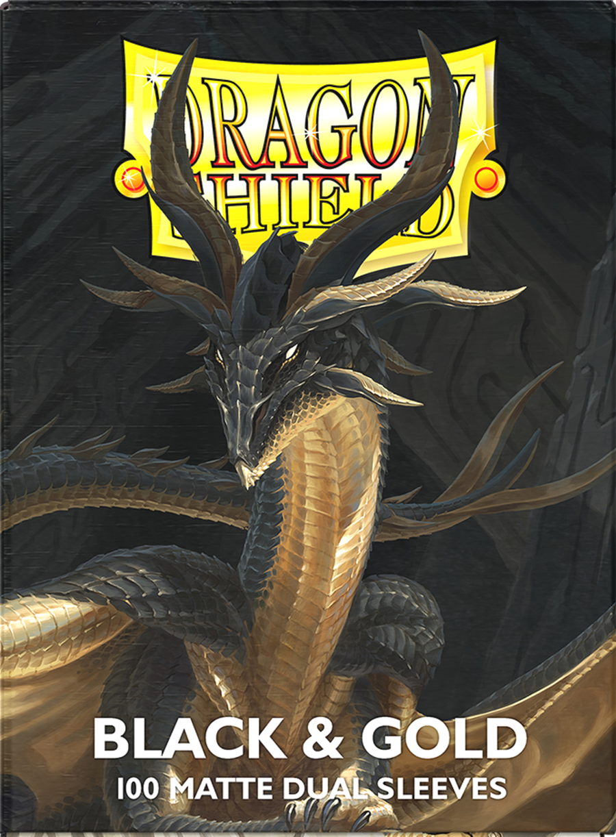 Dragon Shield Sleeves Dual Matte Black & Gold (100)